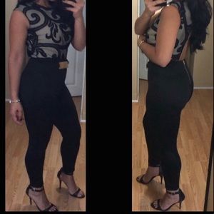 GitiOnline-Contrasting Mesh fit Jumpsuit